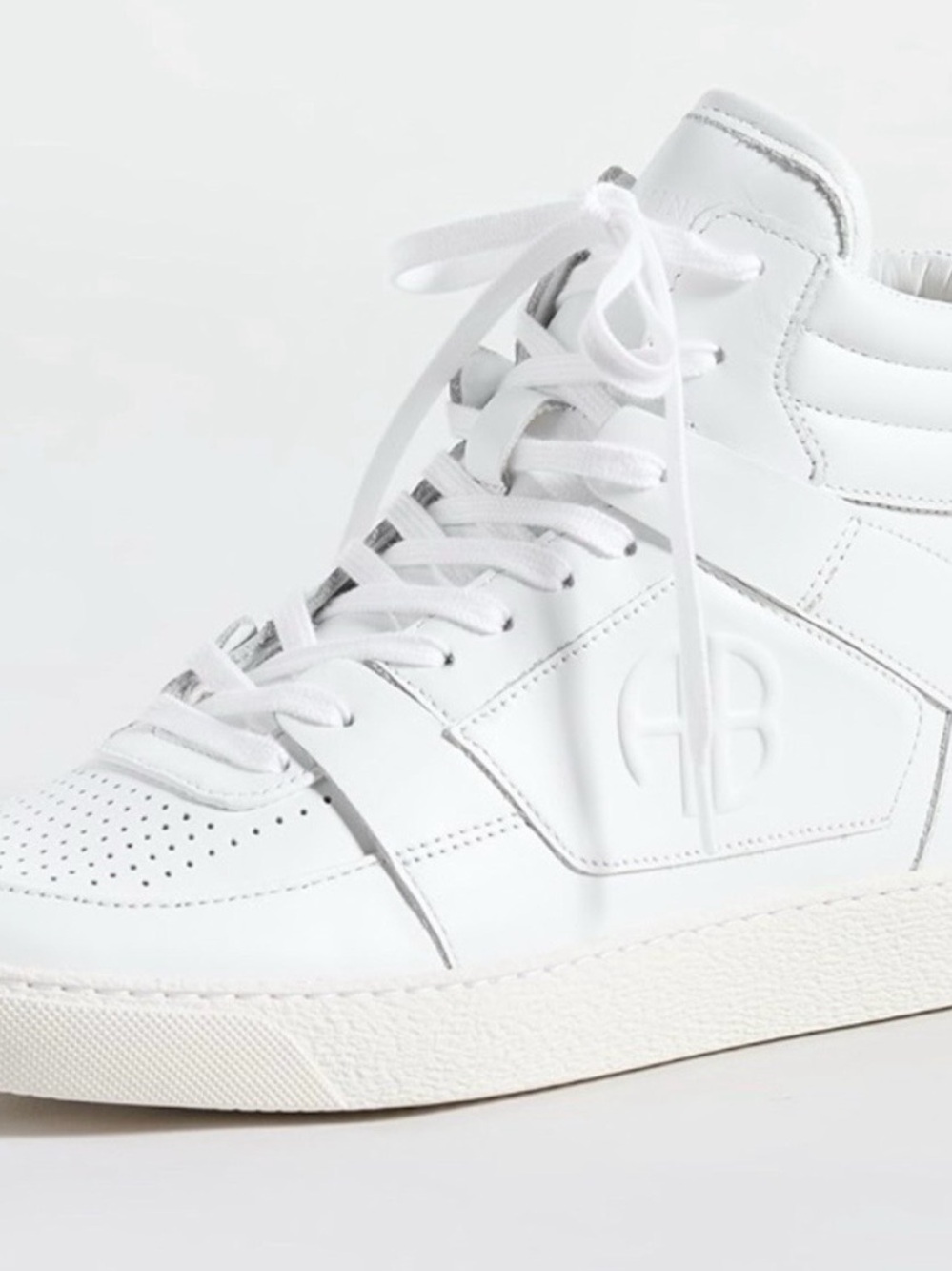 Anine Bing White High-Top Leather Sneakers
